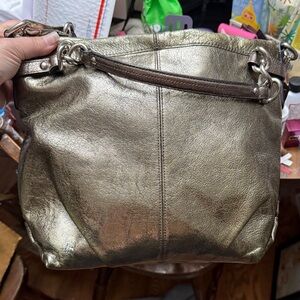 Coach Brooke Metallic Gold Shoulder Bag